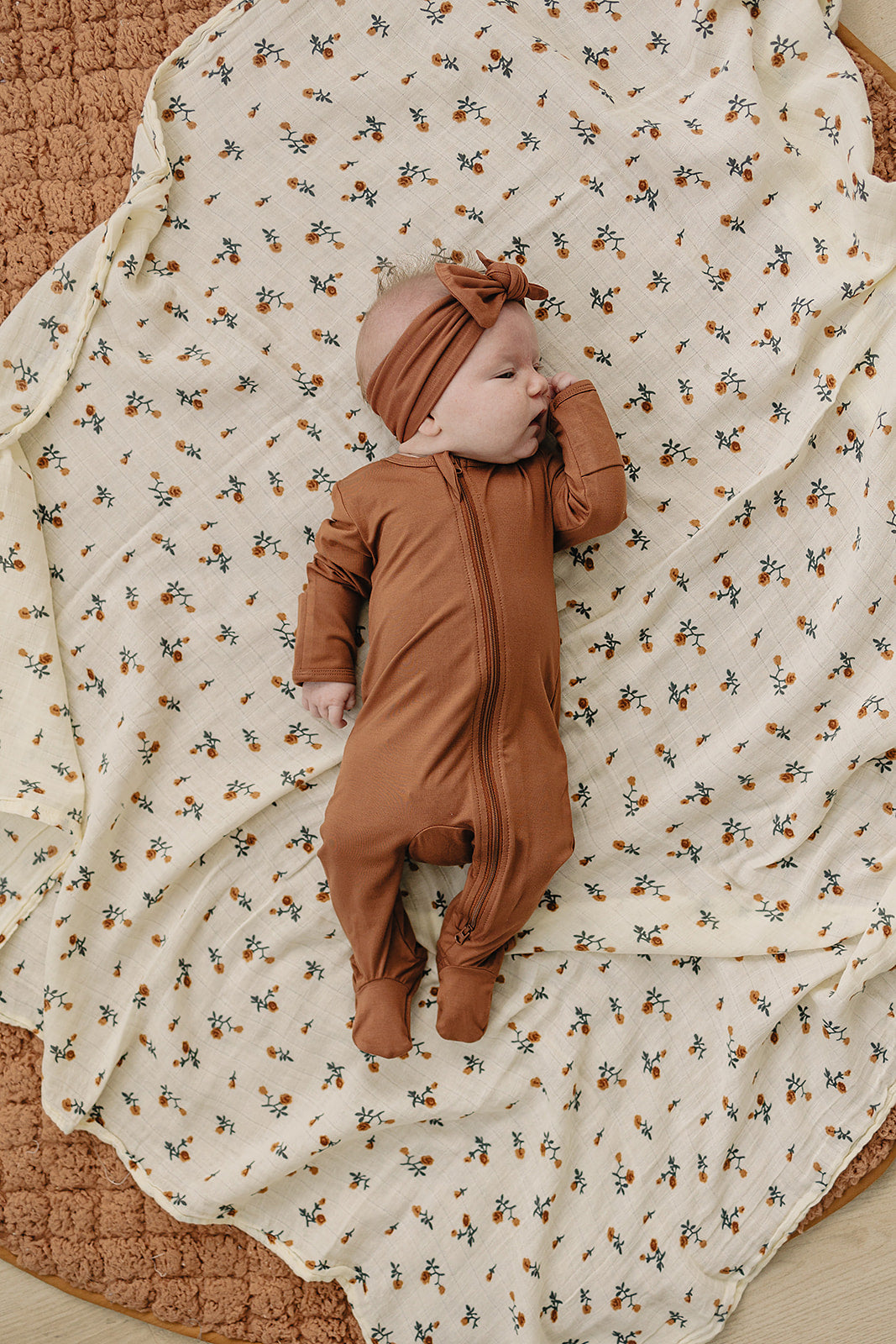 Rust Bamboo Zipper | Baby Pajama - milk & baby