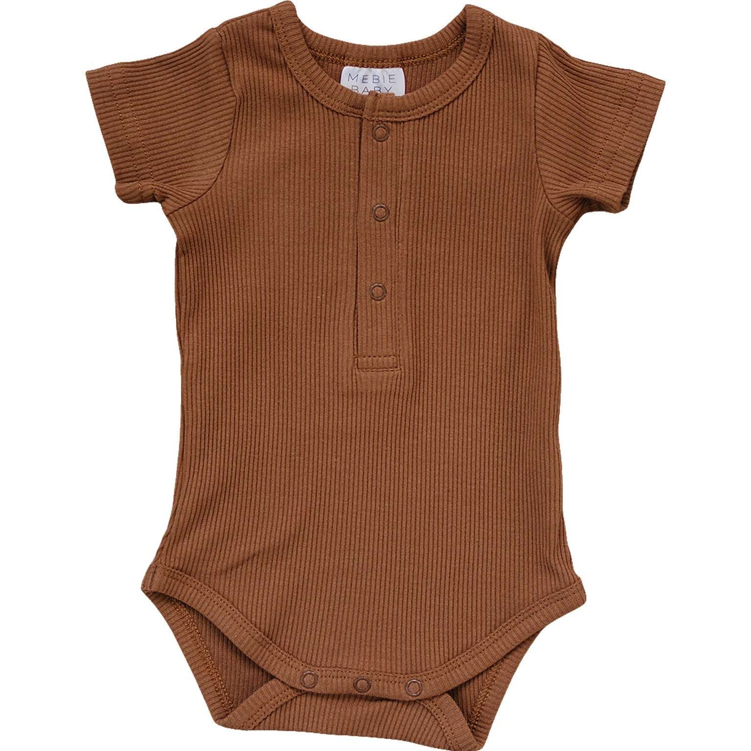 Rust Organic Cotton Ribbed Snap Bodysuit Milk & Baby