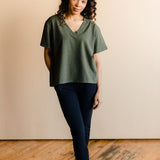 Everyday Every Way Maternity to Nursing V-Neck Tee - Heather Forest