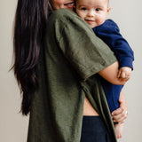 Everyday Every Way Maternity to Nursing V-Neck Tee | Heather Forest | Milk & Baby