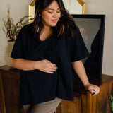 Everywhere Nursing & Maternity V-Neck Tee - Black