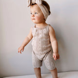 Luna + Luca Pointelle Romper - Heather Beige