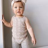 Luna + Luca Pointelle Romper - Heather Beige