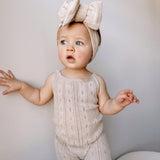 Luna + Luca Pointelle Romper - Heather Beige