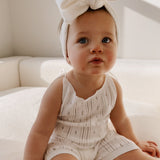 Luna + Luca Pointelle Romper - White | Milk & Baby