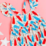 BURSTING RED WHITE & BLUE DREAM BUBBLE ROMPER