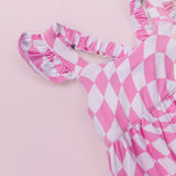 BUBBLEGUM WAVY CHECKERS DREAM BUBBLE ROMPER