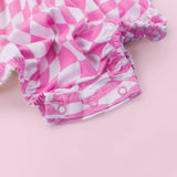 BUBBLEGUM WAVY CHECKERS DREAM BUBBLE ROMPER