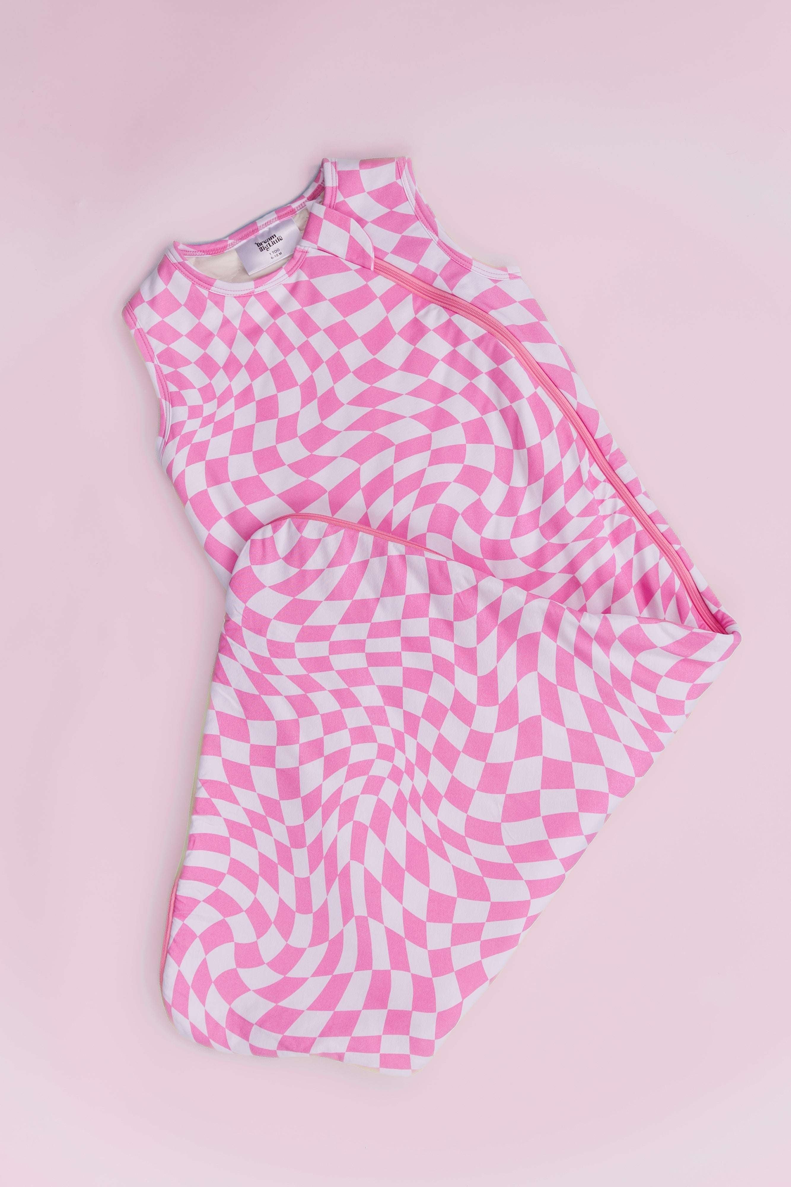 Bubblegum Wavy Checkers Dream Sleep Sack | Milk & Baby 