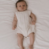 Luna + Luca Cable Knit Summer Romper - White