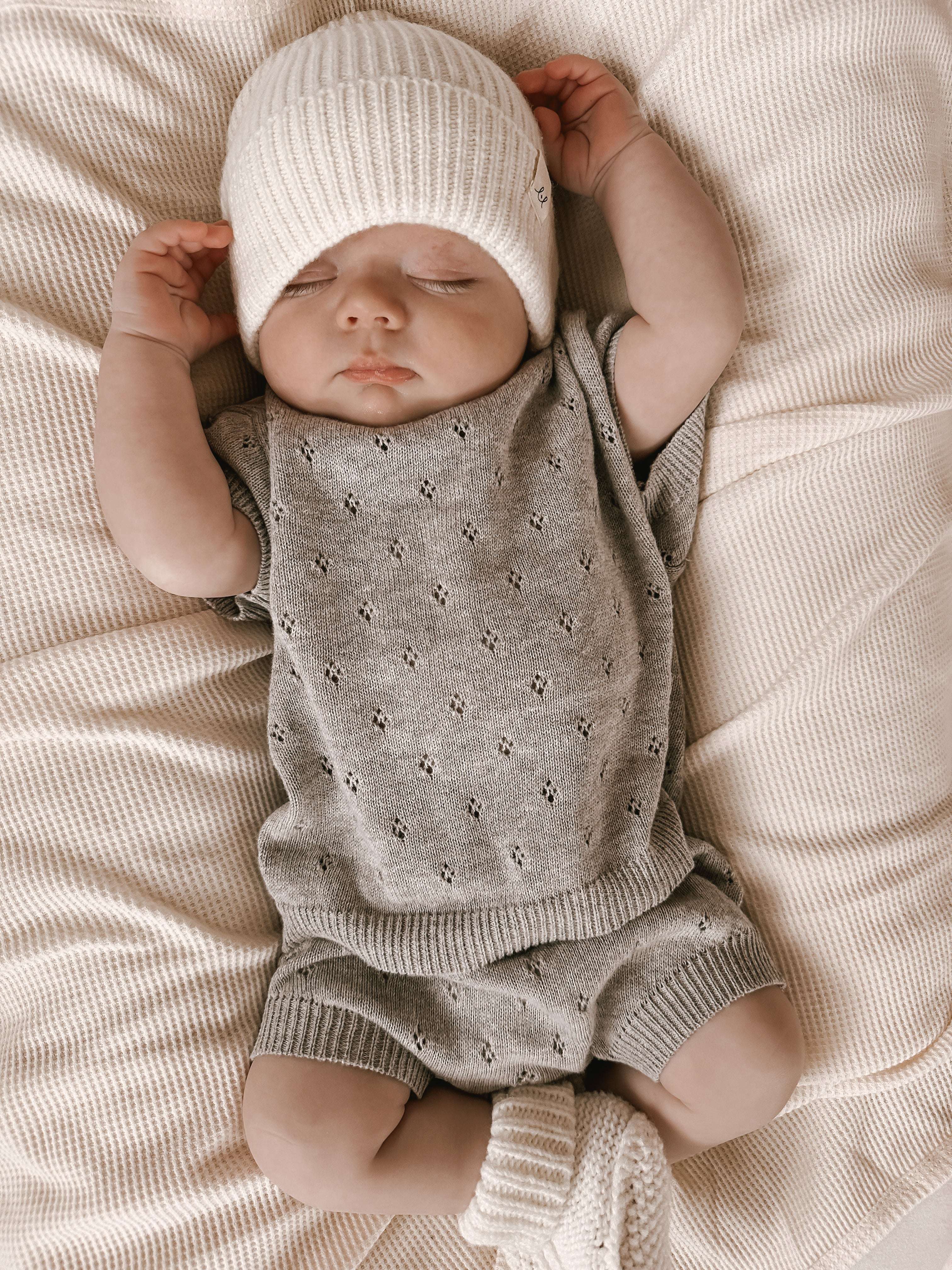 Luna + Luca Baby Pointelle Set | Heather Gray Milk & Baby