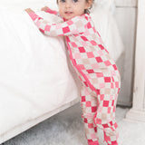 DREAMY PINK CHECKERS DREAM ROMPER