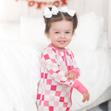 DREAMY PINK CHECKERS DREAM ROMPER