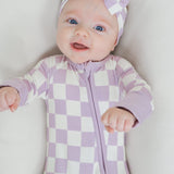 PERIWINKLE CHECKERS DREAM ROMPER