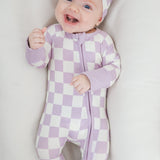 PERIWINKLE CHECKERS DREAM ROMPER