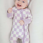 Periwinkle Checks Dream Baby Romper Milk & Baby