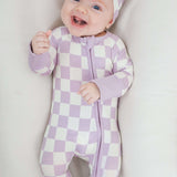 Periwinkle Checks Dream Baby Romper Milk & Baby