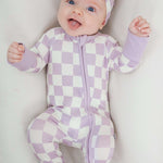 Periwinkle Checks Dream Baby Romper Milk & Baby