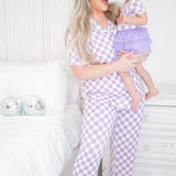 PERIWINKLE CHECKERS WOMEN'S RELAXED FLARE DREAM SET