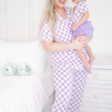 PERIWINKLE CHECKERS WOMEN'S RELAXED FLARE DREAM SET