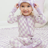 PERIWINKLE CHECKERS DREAM ROMPER