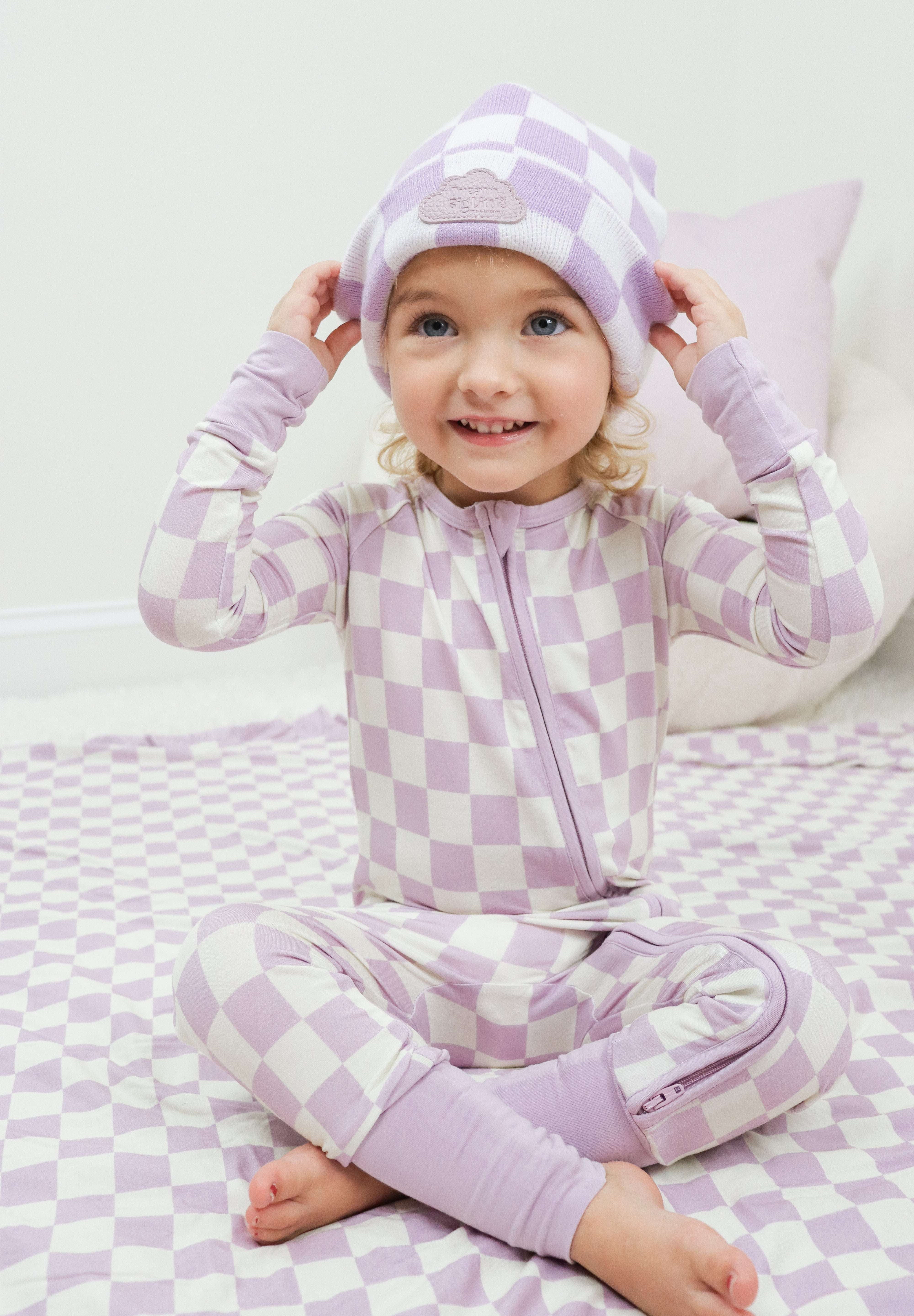 Periwinkle Checks Dream Baby Romper Milk & Baby