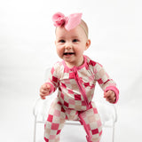 DREAMY PINK CHECKERS DREAM ROMPER