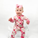 DREAMY PINK CHECKERS DREAM ROMPER