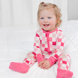 DREAMY PINK CHECKERS DREAM ROMPER