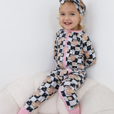 SMILEY CUP OF CHECKERS DREAM ROMPER