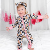 SMILEY CUP OF CHECKERS DREAM ROMPER