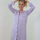 Lavender Leopard Dream Dream Nursing Nightgown Milk & Baby