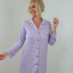 Lavender Leopard Dream Dream Nursing Nightgown Milk & Baby