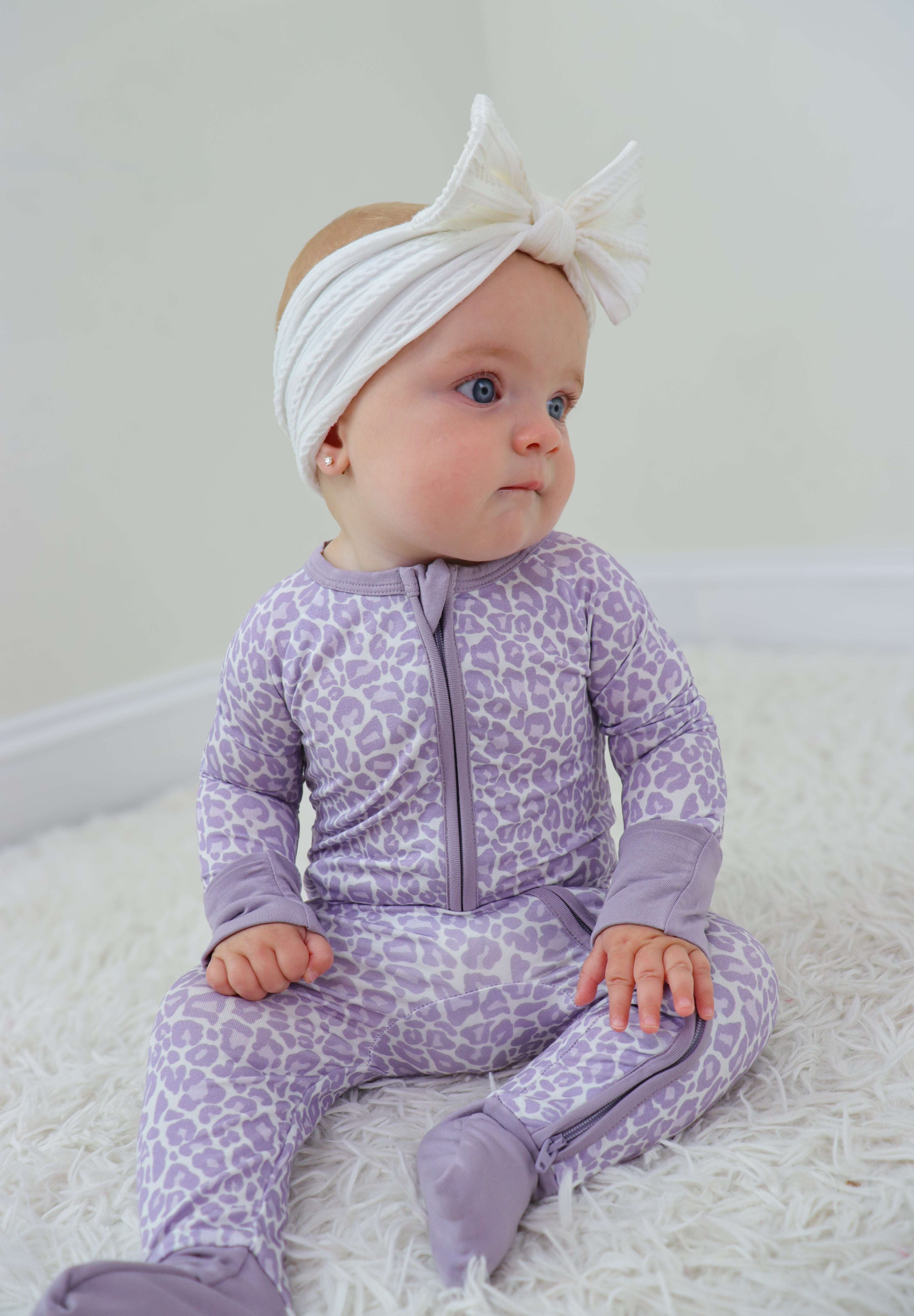 Lavender Leopard Dream Romper Milk & Baby