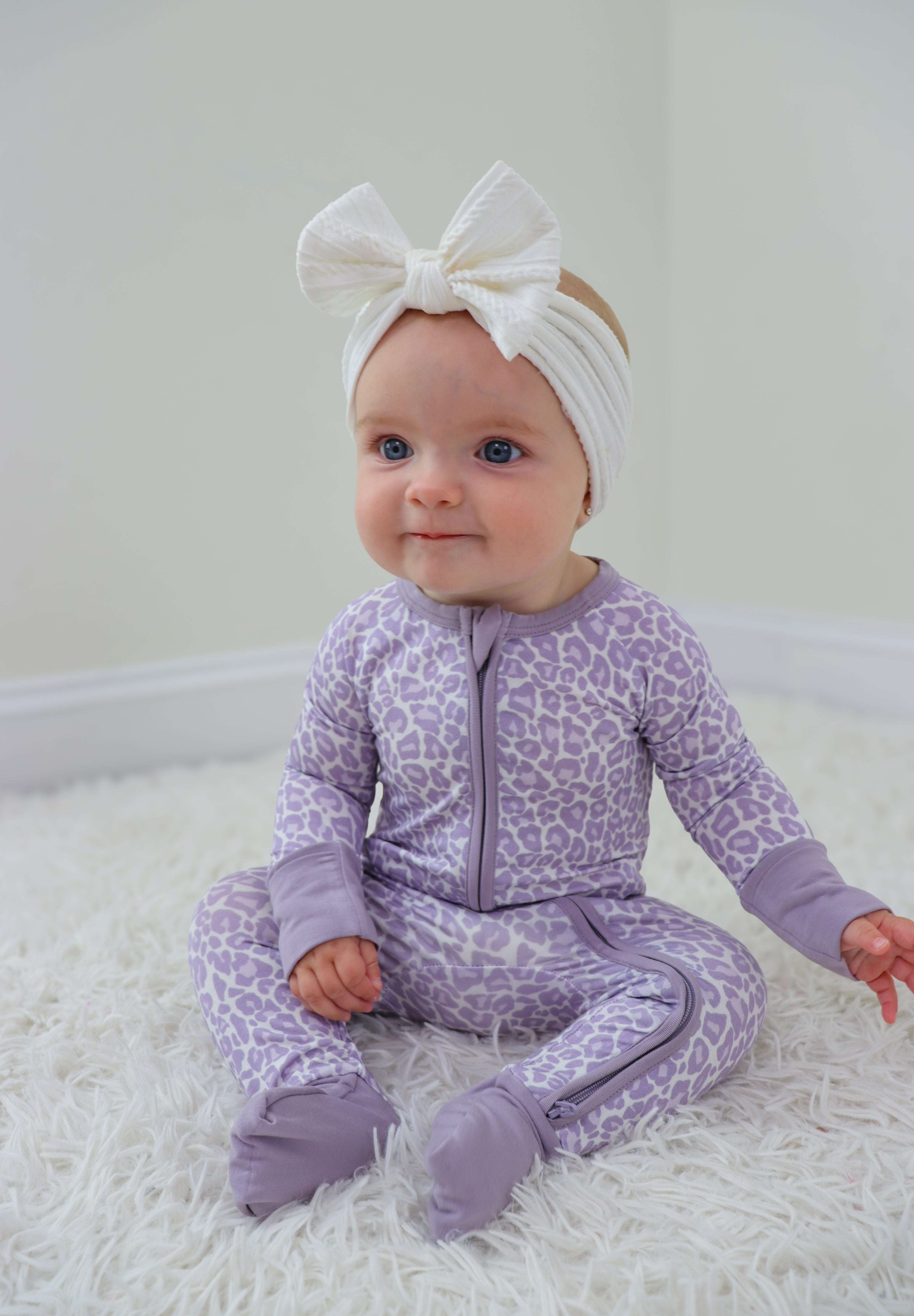 Lavender Leopard Dream Romper Milk & Baby