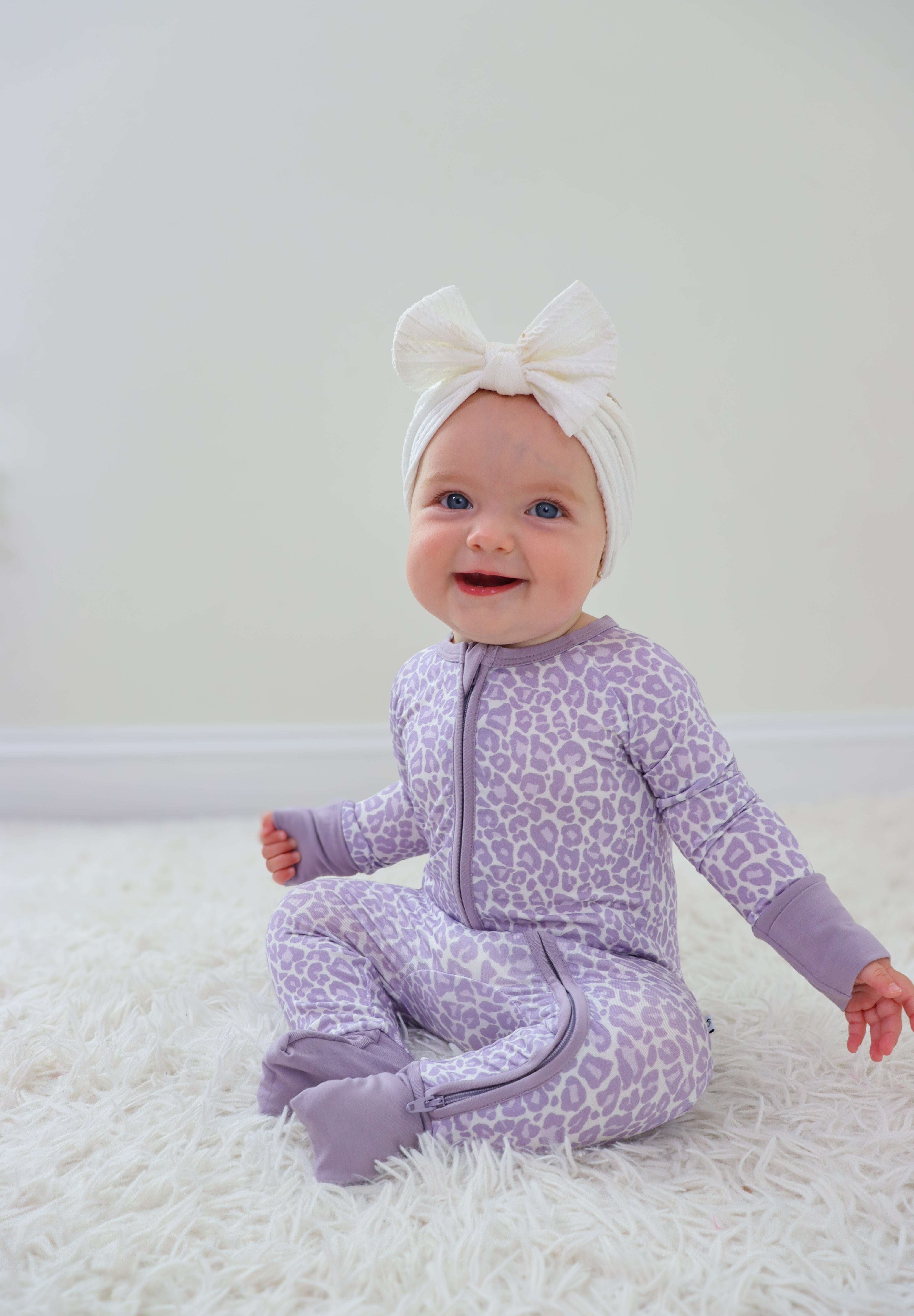 Lavender Leopard Dream Romper Milk & Baby