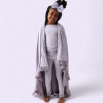 Lavender Leopard Dream Ruffle Blanket Milk & Baby