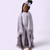 Lavender Leopard Dream Ruffle Blanket Milk & Baby