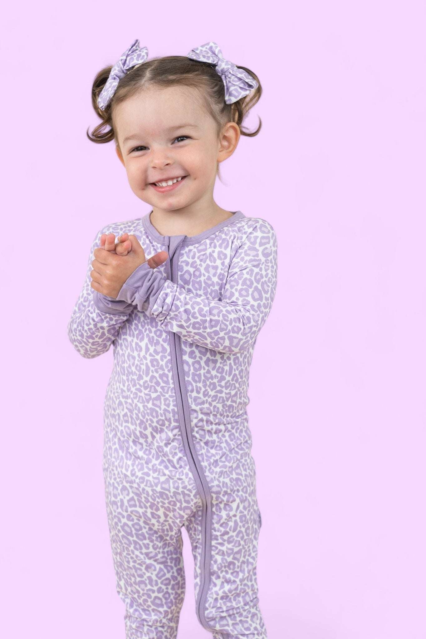 Lavender Leopard Dream Romper Milk & Baby