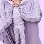 Lavender Leopard Dream Ruffle Blanket Milk & Baby