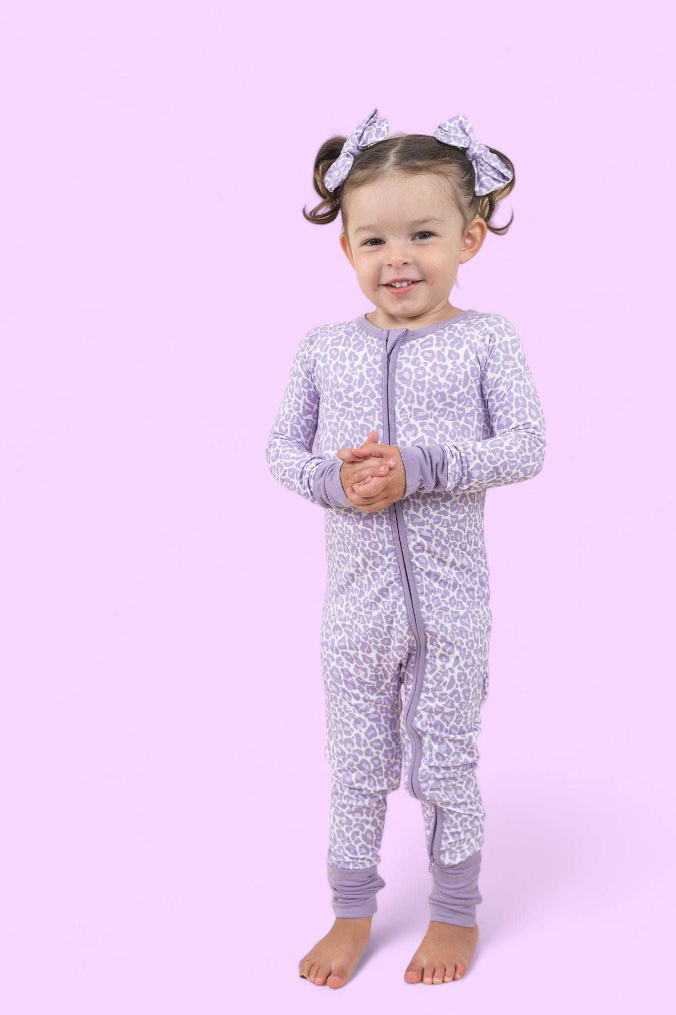 Lavender Leopard Dream Romper Milk & Baby