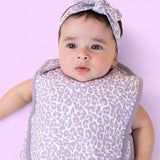 Lavender Leopard Dream Baby Bib Milk & Baby