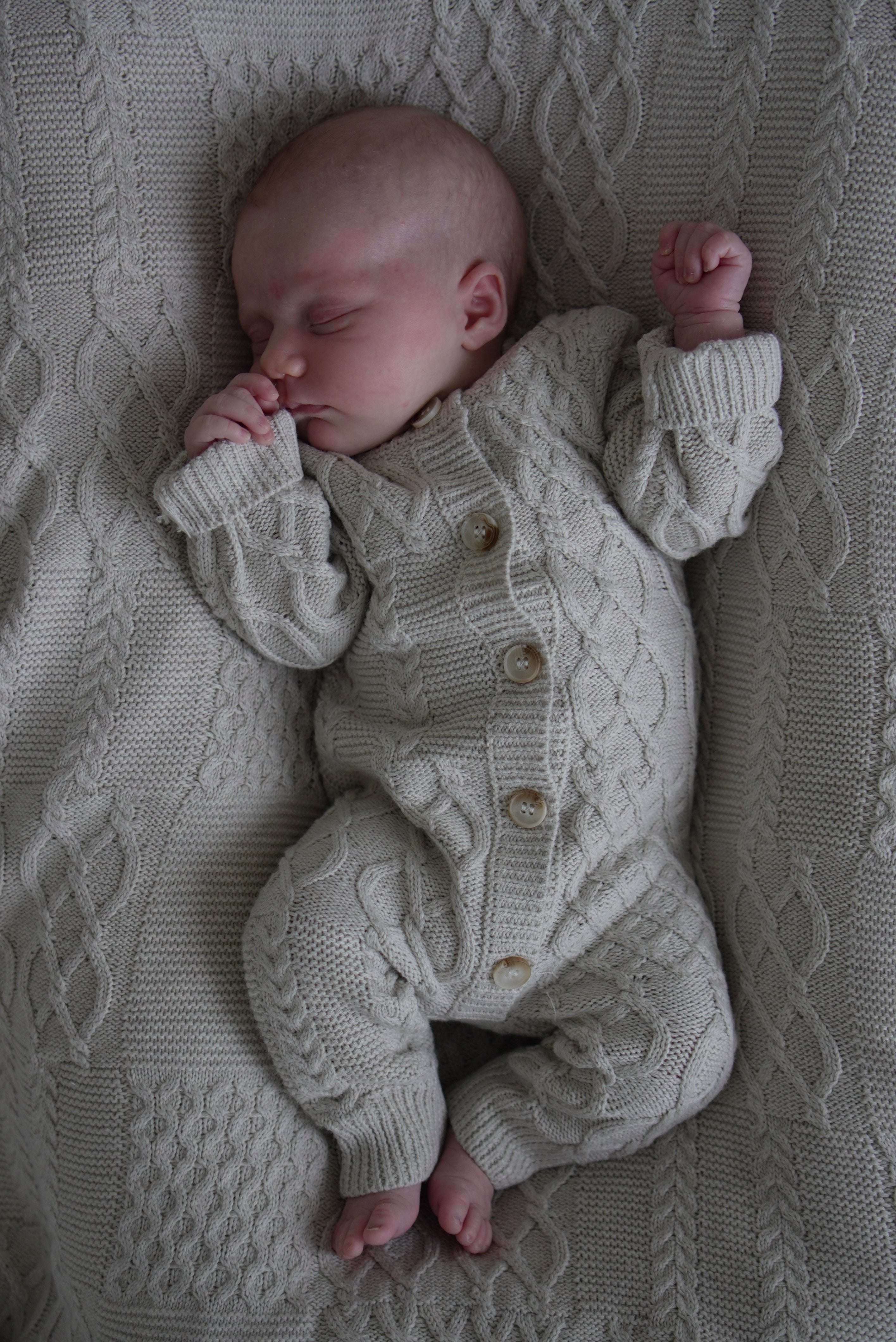 Luna + Luca Mixed Knit Jumpsuit Milk & Baby