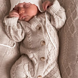 Luna + Luca Mixed Knit Jumpsuit Milk & Baby