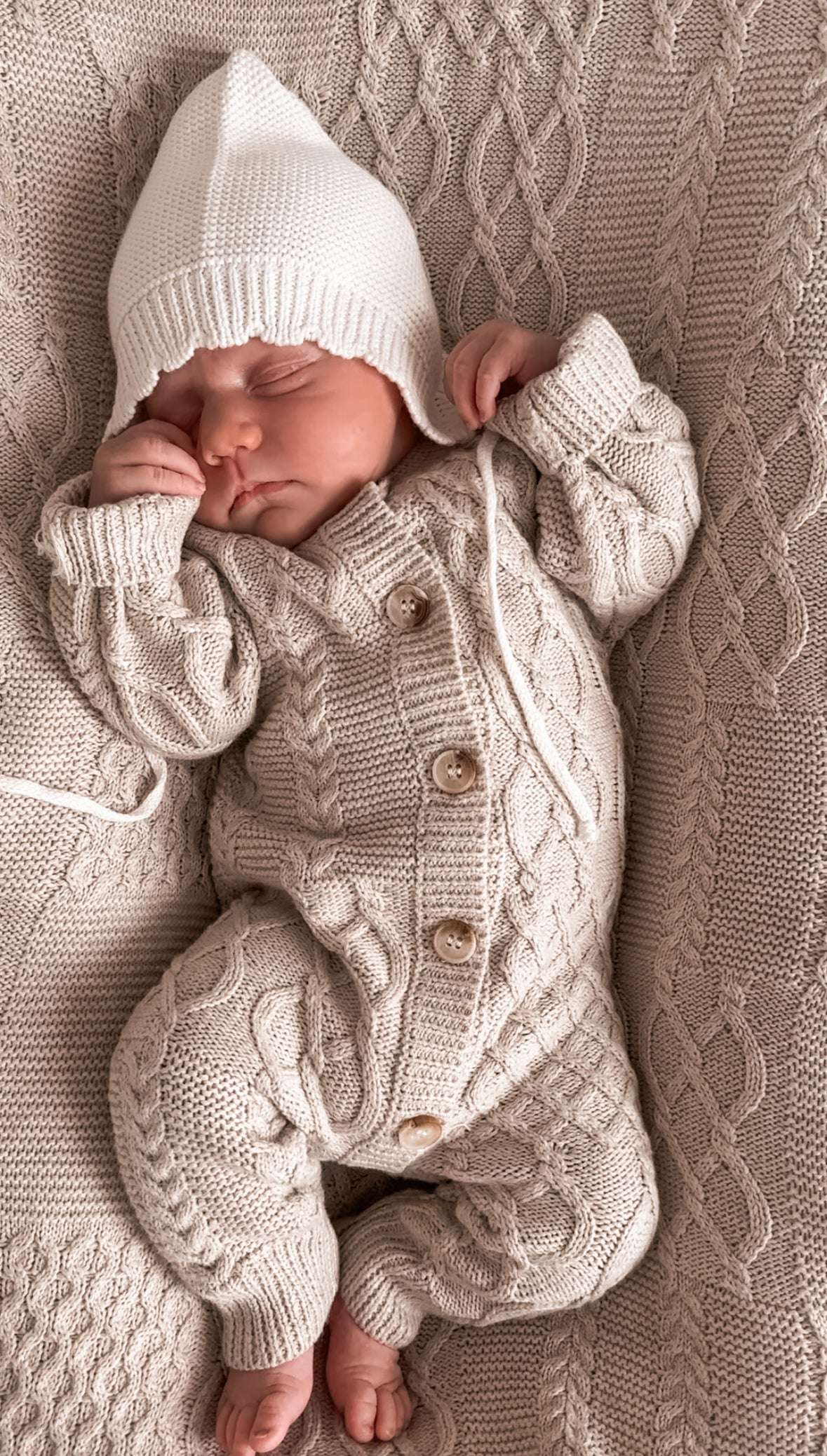 Luna + Luca Mixed Knit Jumpsuit Milk & Baby