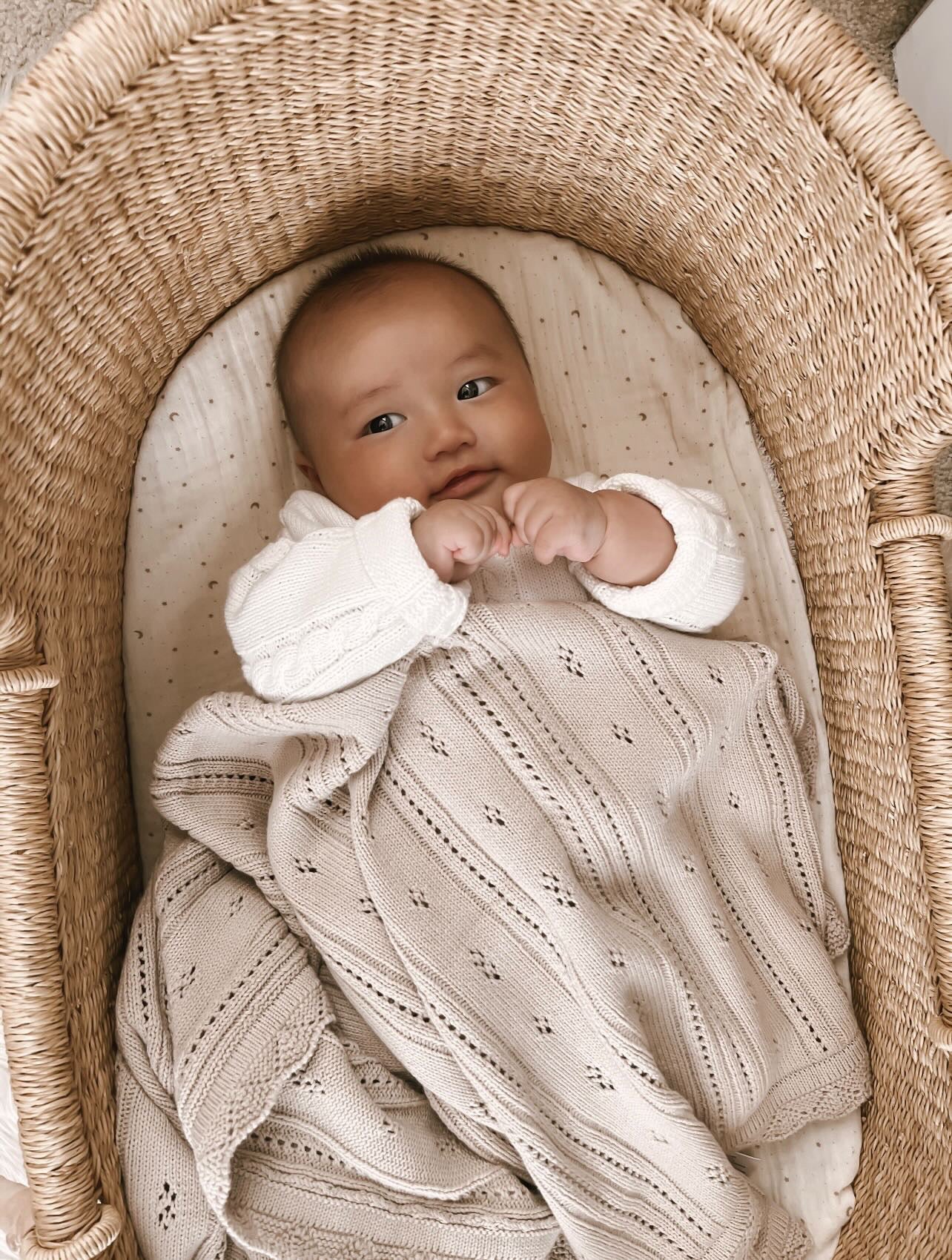 Bring me Home Pointelle Blanket - Beige Milk & Baby