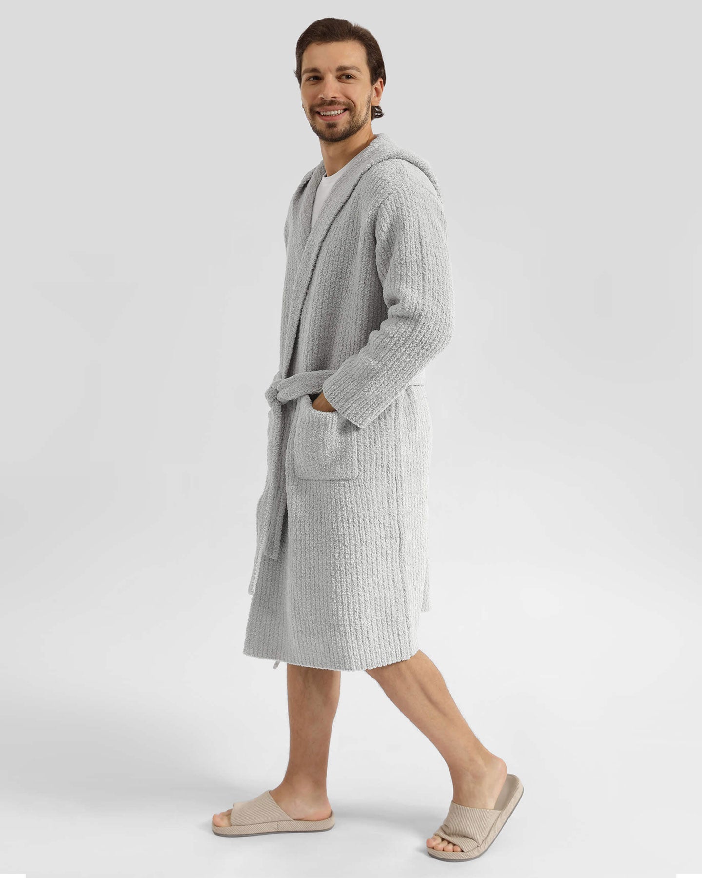 Ribbed Hooded Robe | Milk & Baby