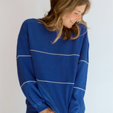 Relaxed Fit Invisible Zipper Breastfeeding Sweatshirt with Piping