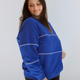 Relaxed Fit Invisible Zipper Breastfeeding Sweatshirt with Piping