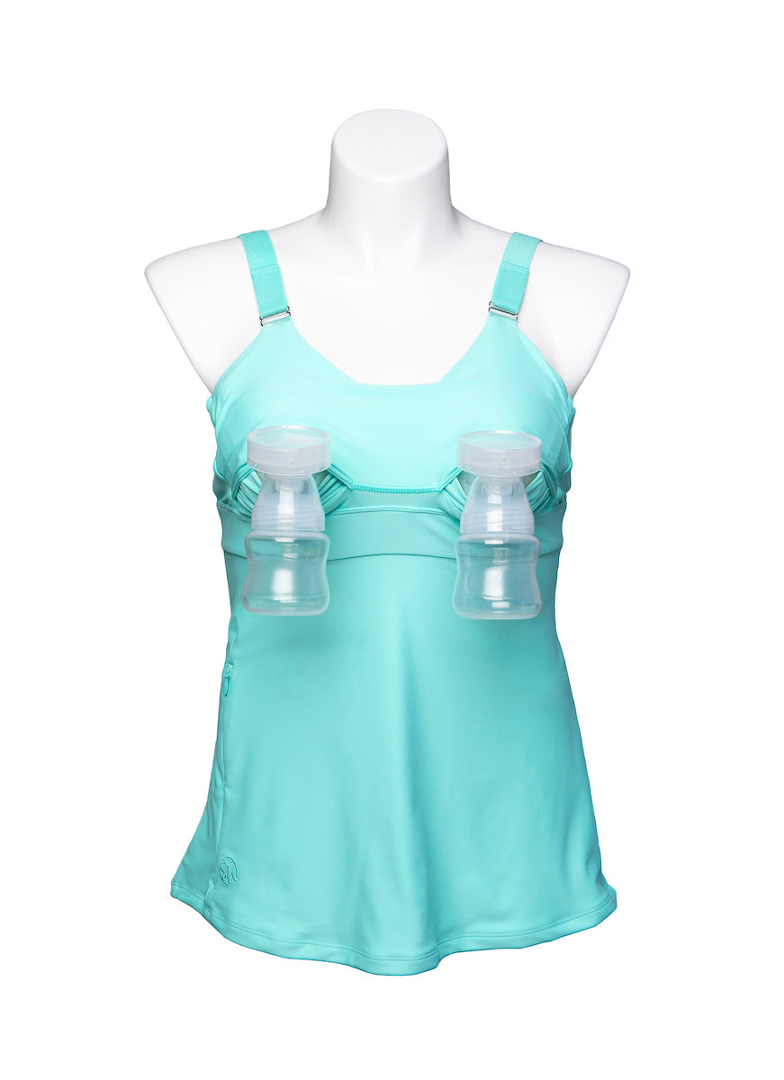 Journey Hands Free Pumping Tank (Mint) Milk & Baby